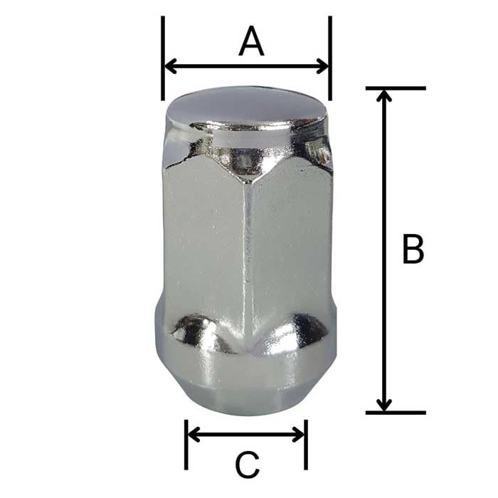 TRACER 20x Wheel Nuts M12 x 1.25 Taper Collar Closed 60° 34 Spanner Width 17 mm Compatible with Datsun, GO (AD0), GO+ (AD0)