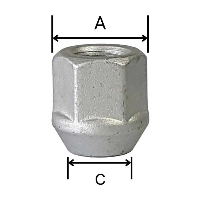 TRACER 10 x Open Wheel Nuts M12 x 1.5 Taper Collar 60° 22 mm | Spanner Width 17 mm Compatible with Dodge Attitude II