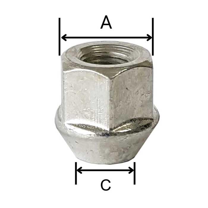 TRACER 20x Open Wheel Nuts M12 x 1.5 Taper Collar 60° 24 Spanner Width 21 mm Compatible with Volvo S40 I V40 I
