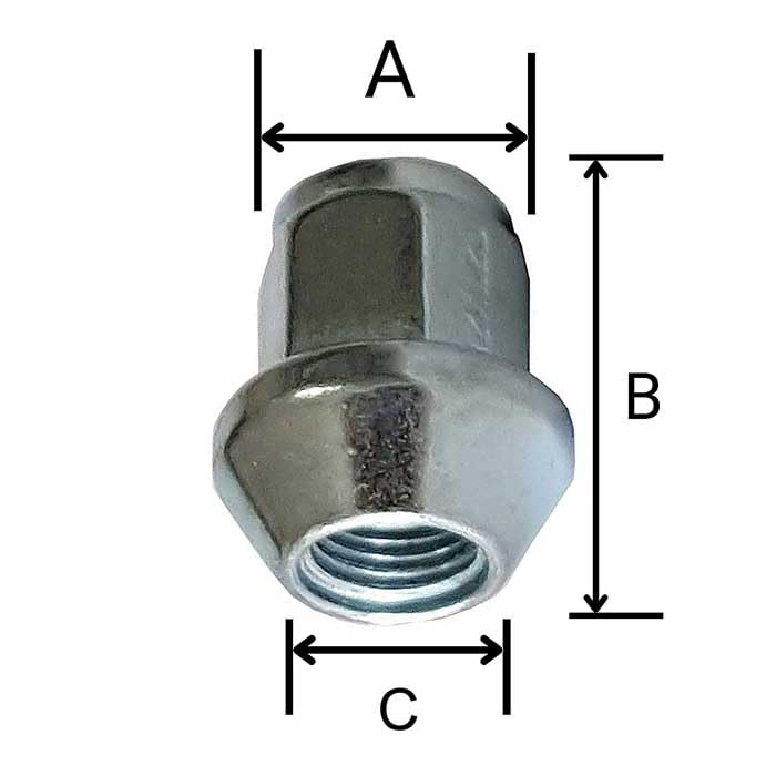 TRACER 10 x Wheel Nuts M12 x 1.25 Taper Collar Closed 60° 28 mm Spanner Width 17 mm Compatible with Chevrolet Matiz M2 Spark 1M Spark M2 Spark M4 Spar