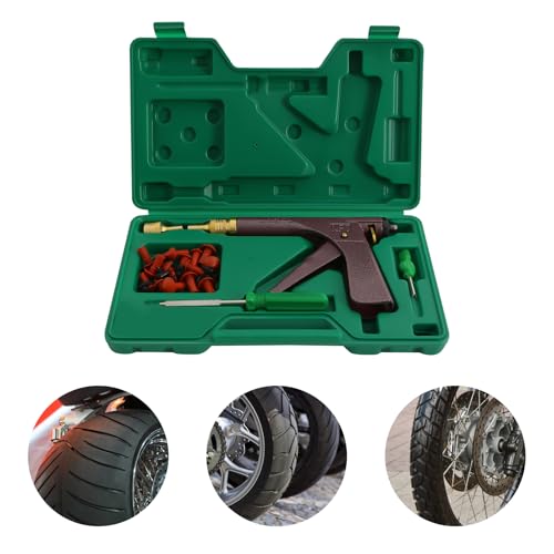 Tubeless Tire Repair Kit, Deluxe Plugger Repair Kit with Mushroom Plugs for Motorcycle, Truck, ATV, RV, SUV, Trailer