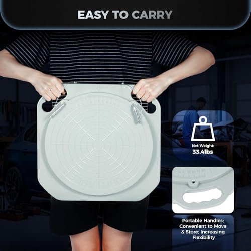 Heavy Duty Wheel Alignment Turn Plates Kit - 360° Rotating with Transition Blocks and Thrust Pads for Accurate Front End Alignment in Garages and Auto Repair Shops,