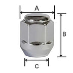 TRACER 10 x Wheel Nuts M12 x 1.5 Taper Collar Closed 60° 25 mm Spanner Width 19 mm Compatible with Vauxhall Ampera Astra Sports Tourer Astra VI Astra