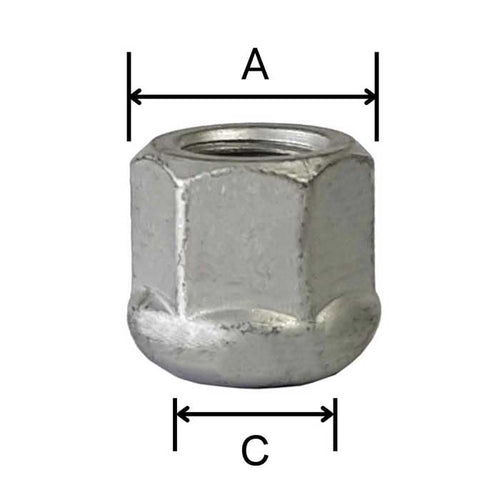 10 x Wheel Nuts M16 x 1.5 Ball Collar R16 25 mm Spanner Width 24 mm Compatible with Ford Transit I 66 RWD Transit I 71 RWD Transit II