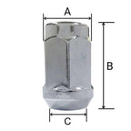 TRACER 10 x Wheel Nuts M12 x 1.5 Taper Collar Closed 60° 35 mm Spanner Width 19 mm Compatible with Volvo C30 C30 Electric C70 II Cabrio S40 II