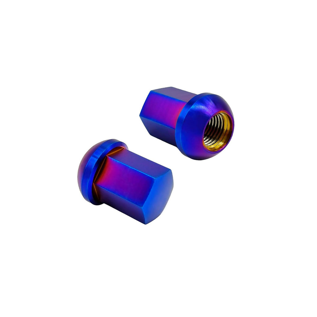 RISON Titanium Wheel Lug nut M14x1.5x32mm Titanium Ball Seat Closed End Lug Nuts with Socket Wrench Car Modification Accessories 20 Pcs Ultralight Wheel Nuts Burnt Blue Replacement for Porsche Wheels