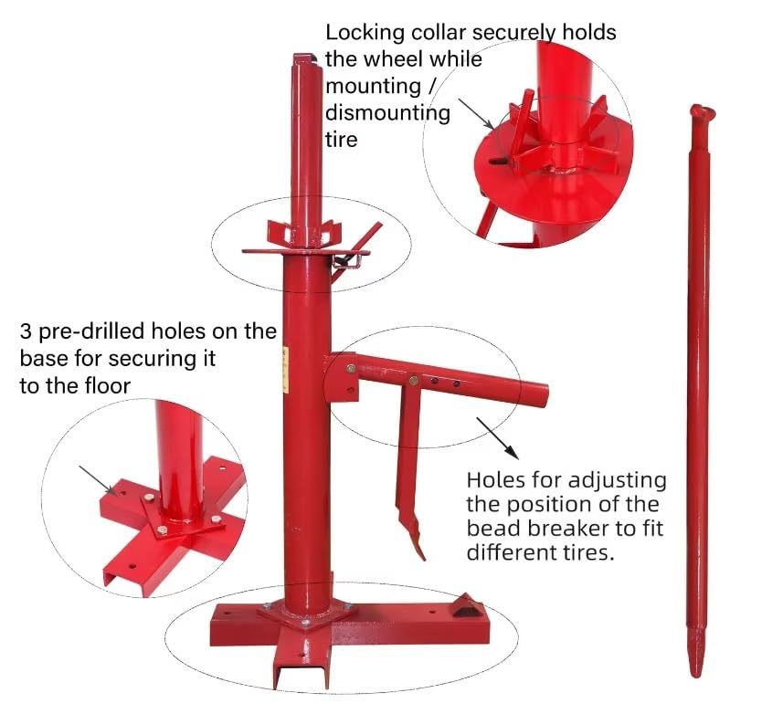 Portable Manual Car Motorcycle Tire Repair Machine, Auto Hand Tire Changer Breaker Tool,for Bike Motorbike Go Kart