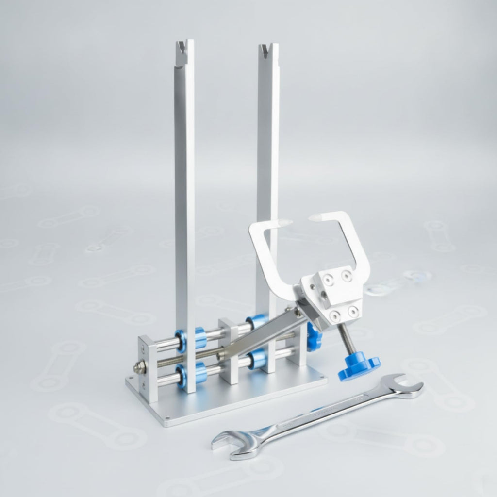 Wheel Stand Truing Stand Wheel Alignment Tool Wheel Repair Base With Anodized Aluminum Alloy And Fine Tuning Dial Suitable for Wheel Building Shop Adjustments , Blue , Professional Model