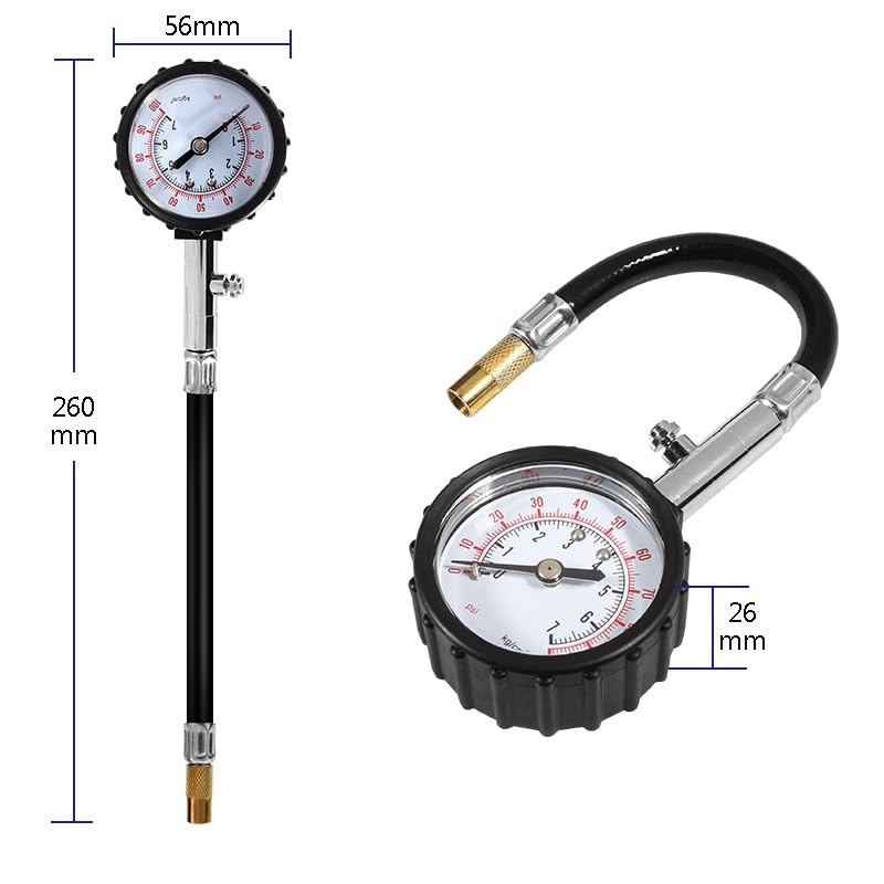 Long Tube Tire Pressure Gauge Meter 0-100Psi High-Precision Tyre Air Pressure Tester for Car Motorcycle Universal