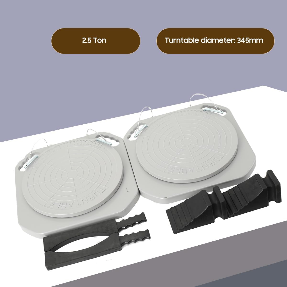 Wheel Alignment Turn Plates 1 Pair, Alloy Car Turntable w/Transition Blocks & Thrust Pads for Garage and Auto Repair