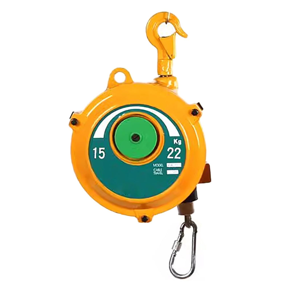 Spring Balancer, Iron Hanging Balancer,1.5m Length Tool Balancer with,Adjustable Balancer Retractor Hanging Holding,Equipment in Yellow(3-5 kg)