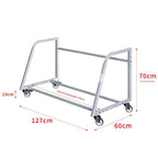Tire Rack, Garage Tire Rack, Mobile Tire Rack with Wheels, Silver Steel Tire Rack, Garage Storage Rack 127x60x60 Cm