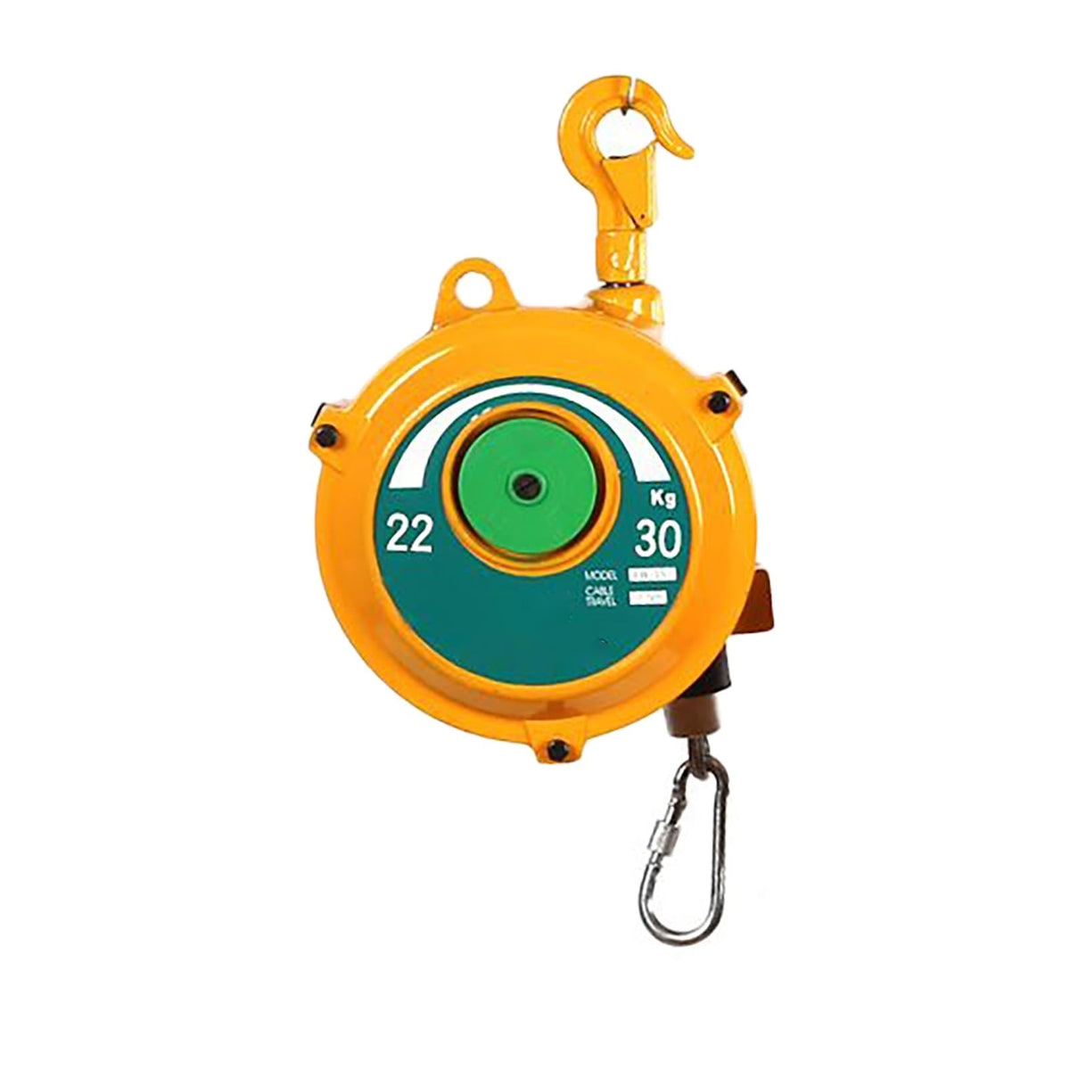 Spring Balancer, Iron Hanging Balancer,1.5m Length Tool Balancer with,Adjustable Balancer Retractor Hanging Holding,Equipment in Yellow(3-5 kg)