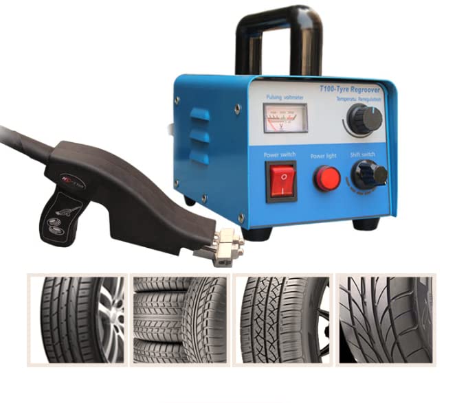 Tire Iron Machine Grooving Tools, 110V 350W Iron Tire Groover Cutter with 20 Blades, Professional Tire Rubber Groover Machine for Any Tires