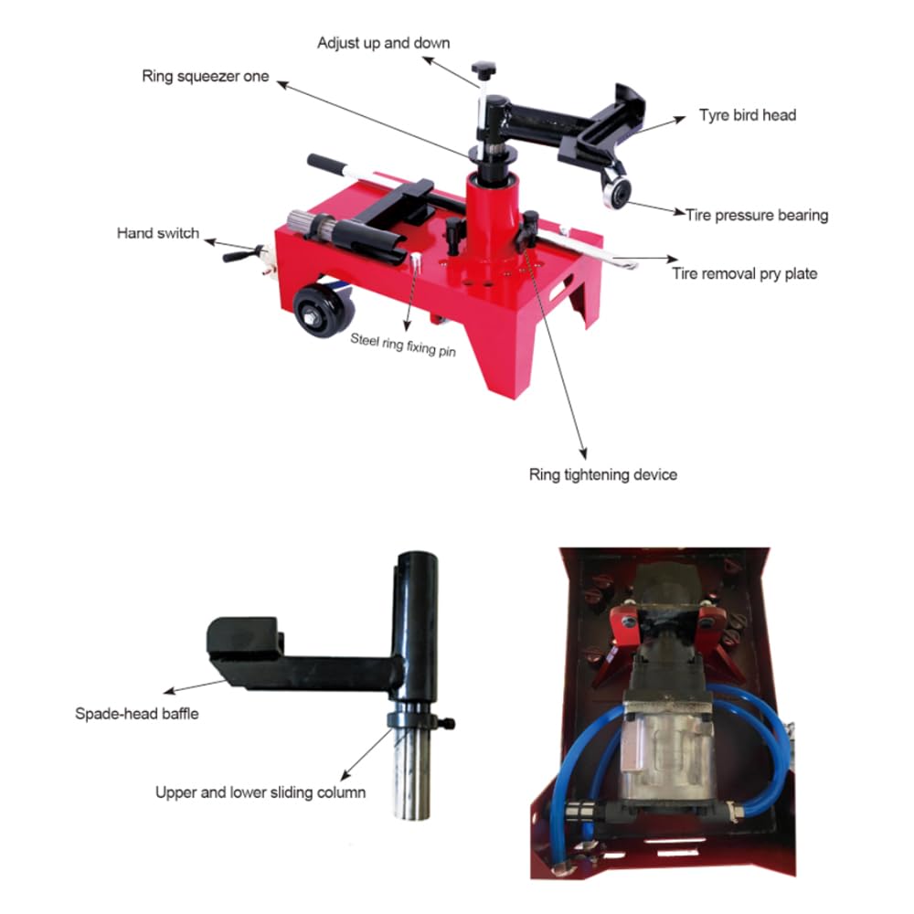 22.5" Pneumatic Truck Tire Changer Machine Portable Wheel Changer Wheel Changing Equipment for Semi-Truck & Trailer