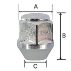 TRACER 20 x Wheel Nuts M12 x 1.25 Taper Collar Closed 60° 25 Spanner Width 19 mm Compatible with Vauxhall, Agila I