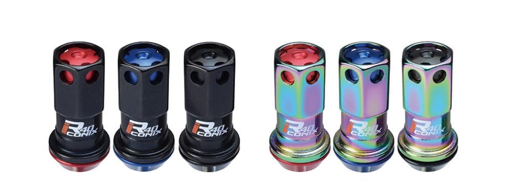 KYO-EI Industry wheel lock & nut Racing Composite R40 iCONIX [M12 x P1.25] with aluminum cap [Black / Red] RIA-13KR