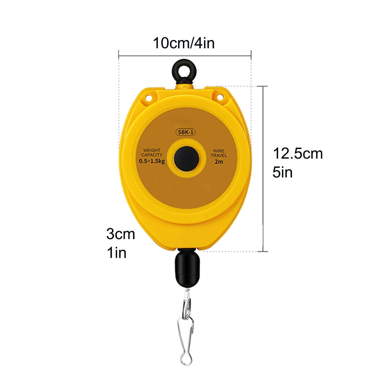 Retractable Adjustable Spring Balancer with 2m Wire & Hook for Garage & Automotive Use - Load Capacity 0.51-2kg, Essential Tool for Efficient Workspace Management,0.51.-2kg
