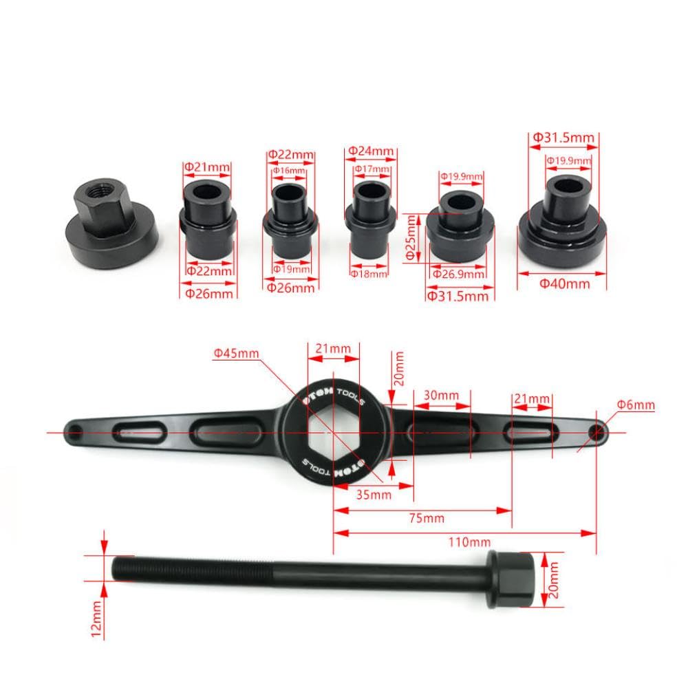 Motorcycle Bottom Bracket Bearing Press Tool Kit for Bearing Installation and Maintenance Triangle Lever Linkage ARM Fixing Tool Compatible with Various Models