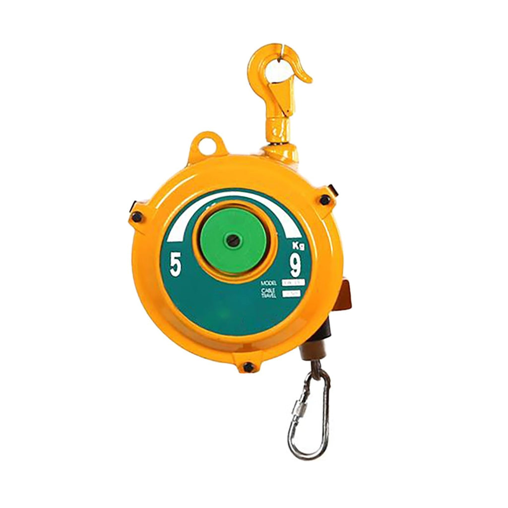 Spring Balancer, Iron Hanging Balancer,1.5m Length Tool Balancer with,Adjustable Balancer Retractor Hanging Holding,Equipment in Yellow(3-5 kg)