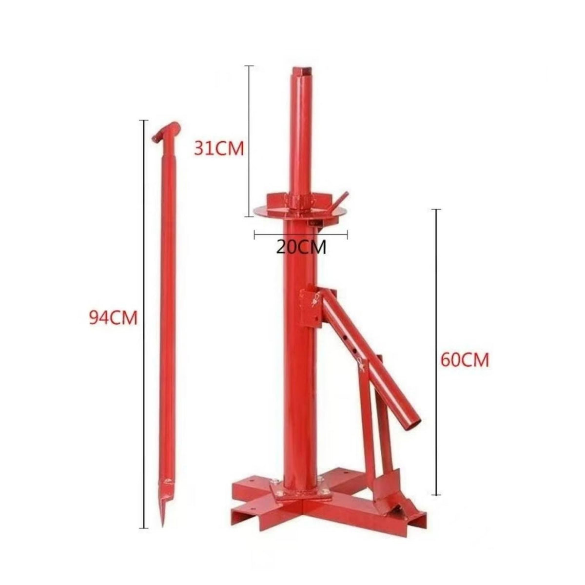 Tire Repair Machine Manual Tire Changer Iron Bead Breaker Tool with 94cm Leverage Bar Compact Design for Home Garage Workshop Use