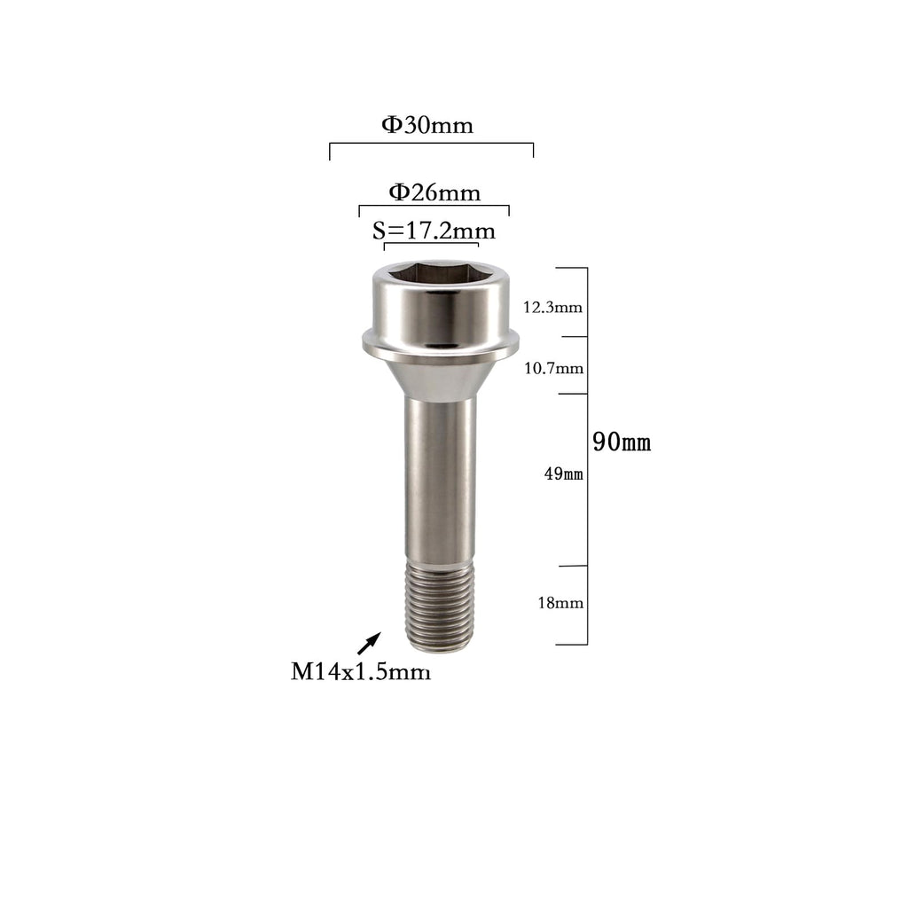 RISON Titanium Wheel Lug Bolts M14x1.5x52/67mm Lug Bolts Aerospace Grade 6AL4V Lightweight and Durability Lug Bolt Car Accessories for Ferrari Pack of 20pcs (Original, M14X1.5X67mm)
