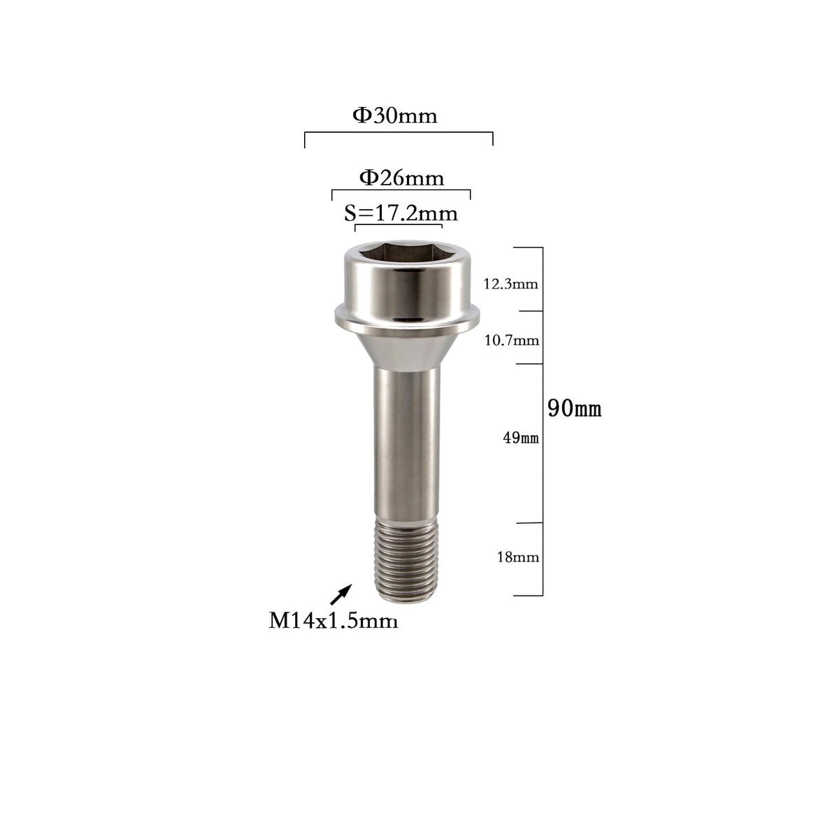 RISON Titanium Wheel Lug Bolts M14x1.5x52/67mm Lug Bolts Aerospace Grade 6AL4V Lightweight and Durability Lug Bolt Car Accessories for Ferrari Pack of 20pcs (Original, M14X1.5X67mm)