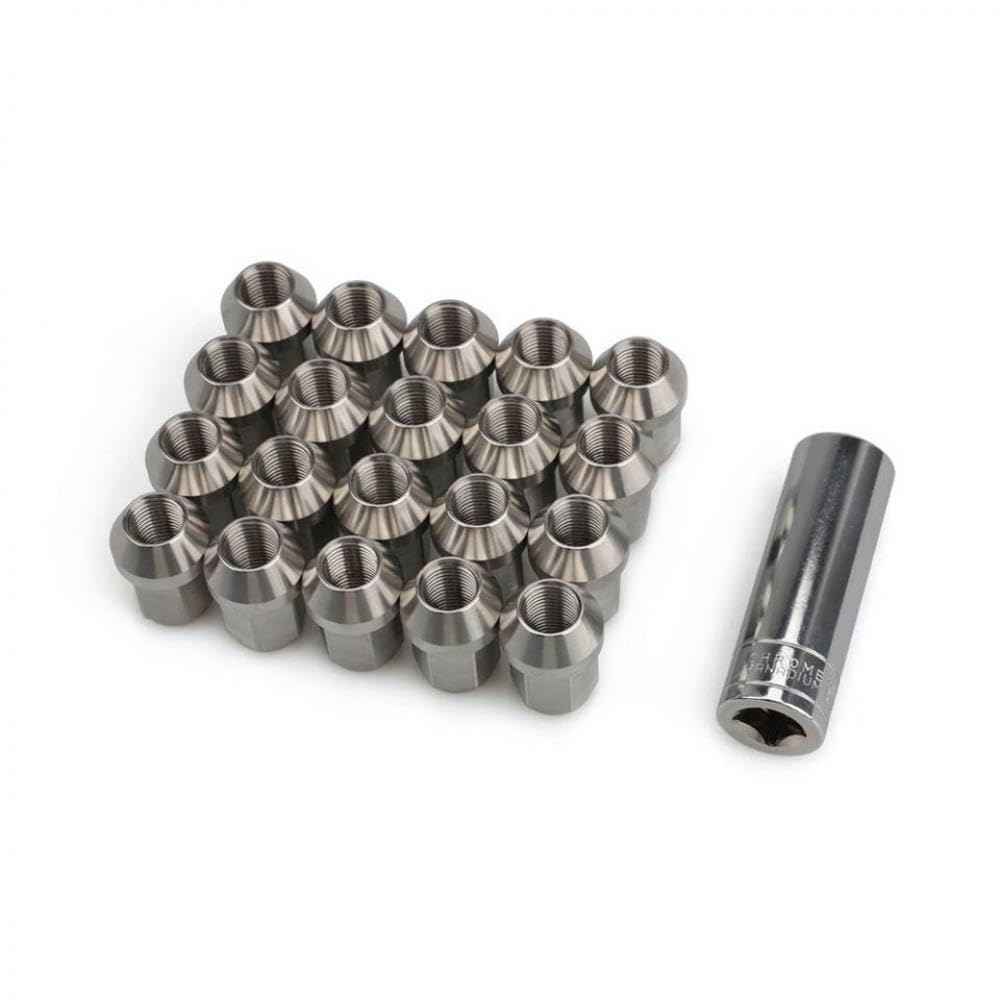 JDMAccessories Wheel Caps 20PCS Modified Car Nuts Stainless Steel 35MM Length Compatible with M12 1.5 M12 1.25 M14 1.5 Exterior