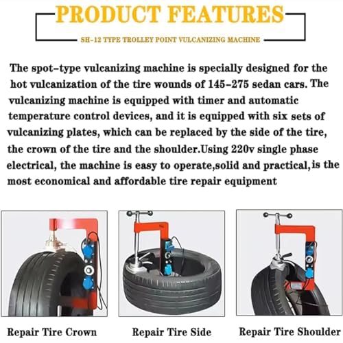 Tire Vulcanizing Repair Kit with Adjustable 150-180°c Temperature