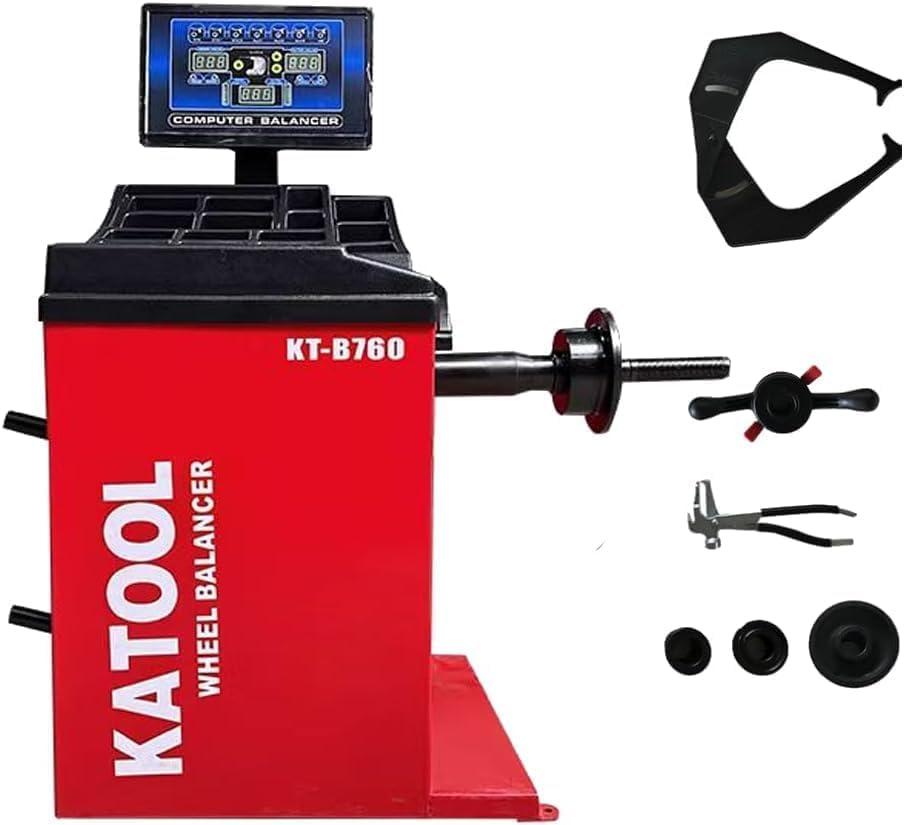 KT-B760 Automatic Wheel Balancer with Automatic Ruler and Laser Marking, Home Garage & Professional Shop Tools for Tire Repair