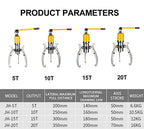 15 Ton Hydraulic Gear Puller, with Adjustable 3 Jaws Wheel Bearing Pulling Separator, Wheel Bearing Hub Removal Tool