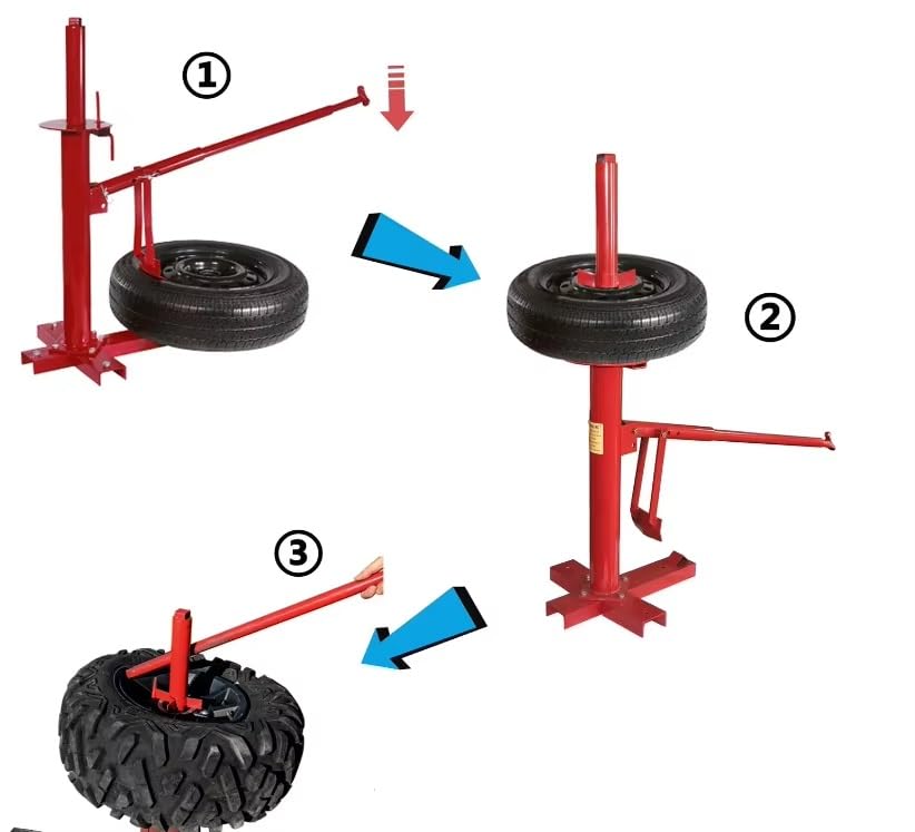 Portable Manual Car Motorcycle Tire Repair Machine, Auto Hand Tire Changer Breaker Tool,for Bike Motorbike Go Kart