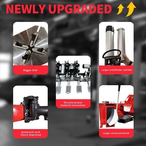 2.0HP Tire Changer Machine, 8 Inch Cylinder Wheel Changer with Bead Blaster, Dual Assist Arms, 12"-22" External & 14"-24" Internal Rim Clamp, Heavy Duty Tire Mount Demount Tool for Auto Shop