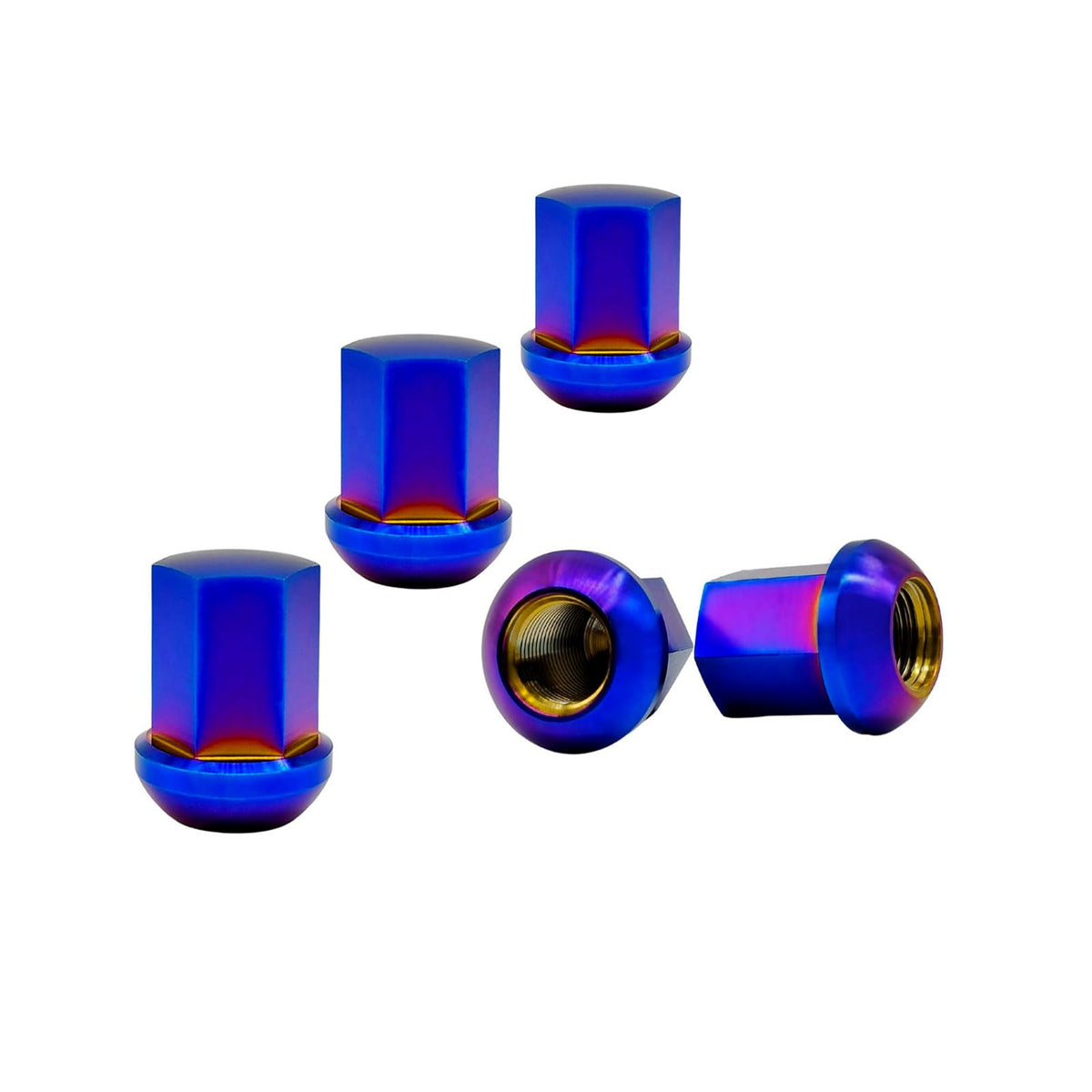 RISON Titanium Wheel Lug nut M14x1.5x32mm Titanium Ball Seat Closed End Lug Nuts with Socket Wrench Car Modification Accessories 20 Pcs Ultralight Wheel Nuts Burnt Blue Replacement for Porsche Wheels