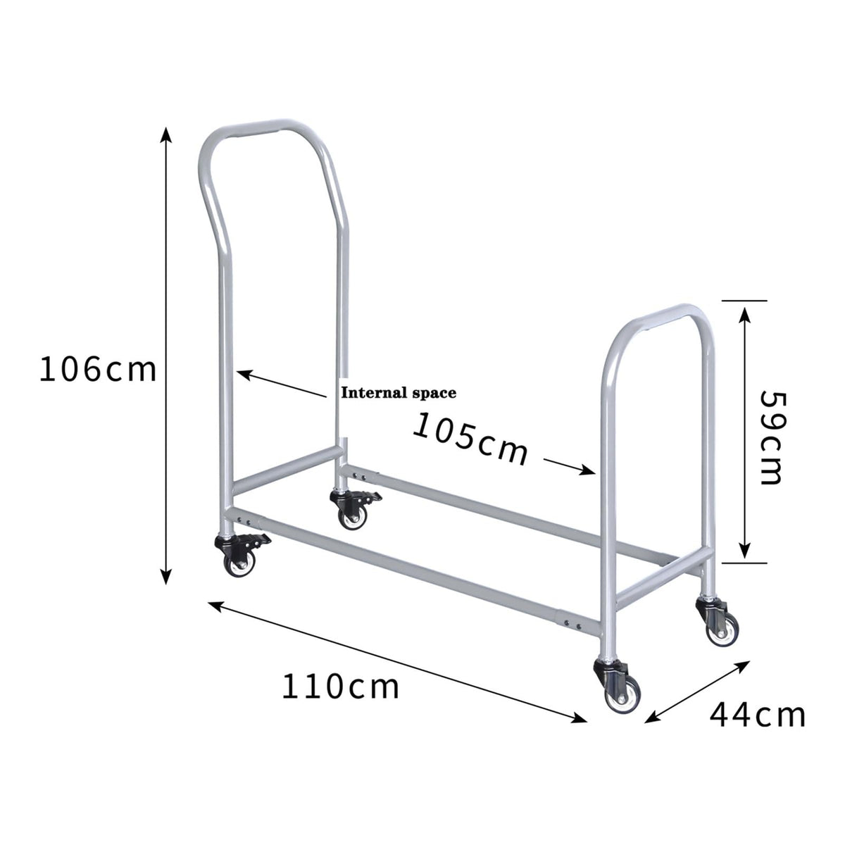 Tire Rack, Garage Tire Storage Rack, Tire Storage Rack with Wheels, Mobile Tire Rack for Workshop/Repair Shop/Factory, Metal Tire Trailer for 4 Tires
