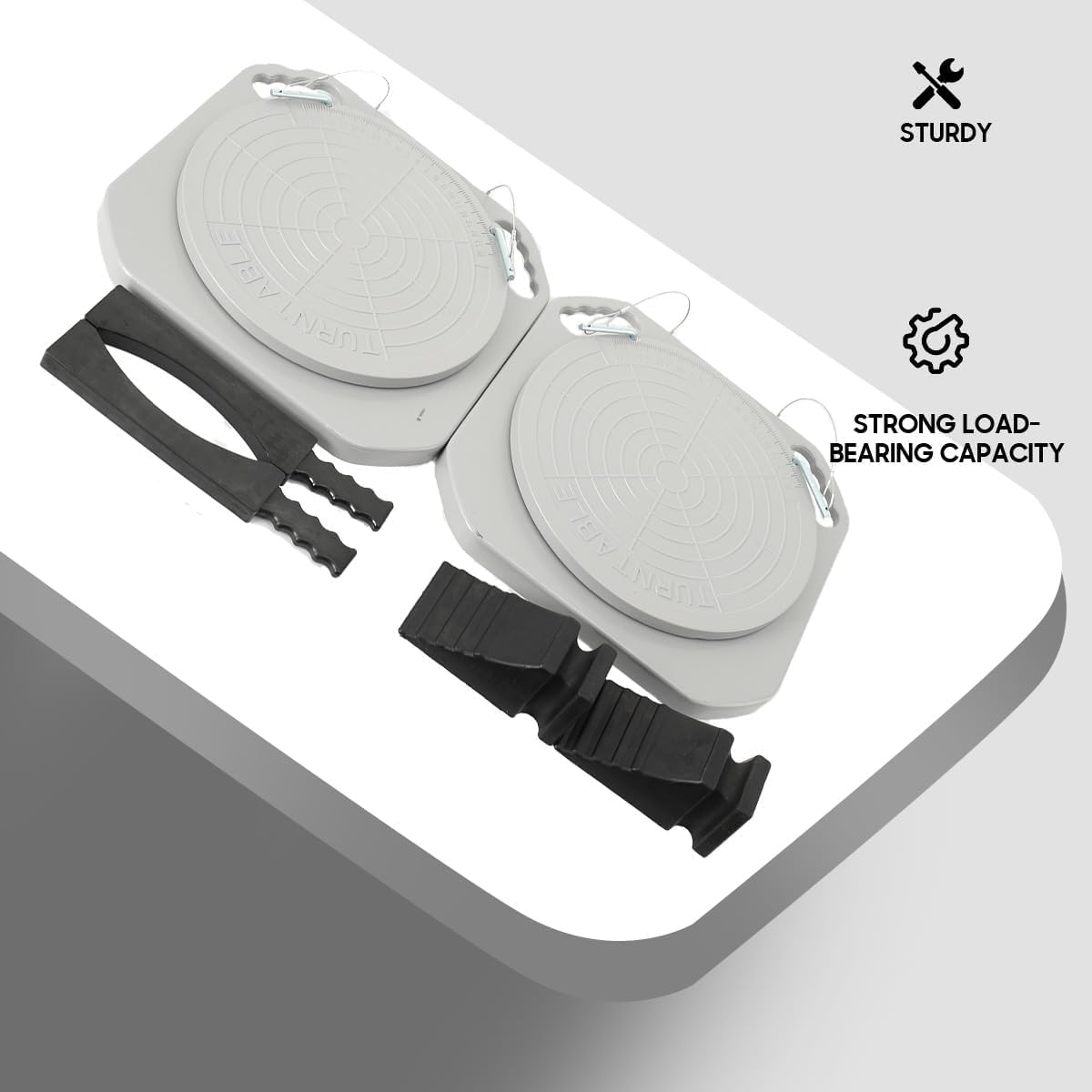 Wheel Alignment Turn Plates 1 Pair, Alloy Car Turntable w/Transition Blocks & Thrust Pads for Garage and Auto Repair
