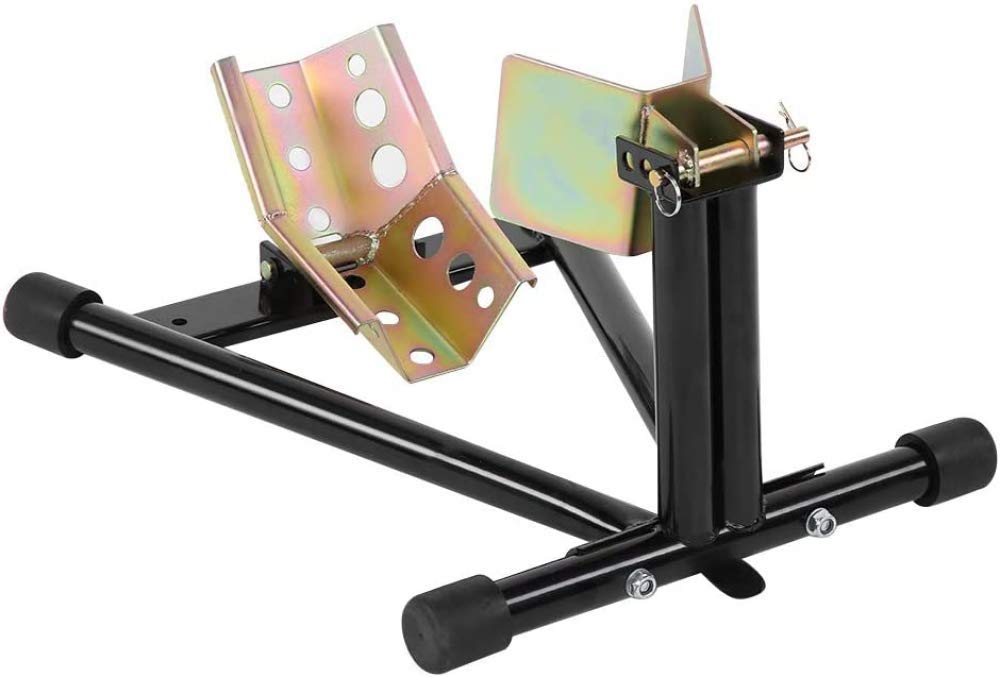 Motorcycle Bike Front Wheel Stand Motorbike Tire Rack Stand for 17-21Inch Wheel Steel Motorbike Wheel Chock Locking Stand System, Front Wheel Chock Parking Rack Display Holder