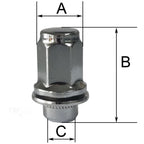 TRACER 10x Wheel Nuts M12 x 1.5 Flat Collar 47 mm | Spanner Width 21 mm Compatible with Lexus ES III GS I GS II GX I AWD GX II AWD is I LS