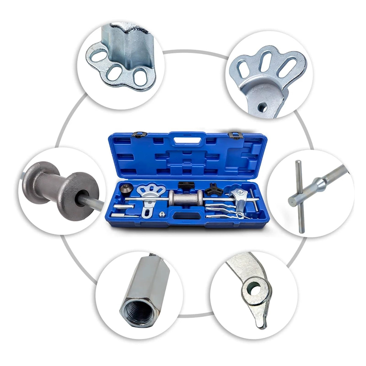 Slide Hammer Puller Set Front Wheel Axle Bearing Hub Remover Removal Tool Kit Wrench Adapter Repair