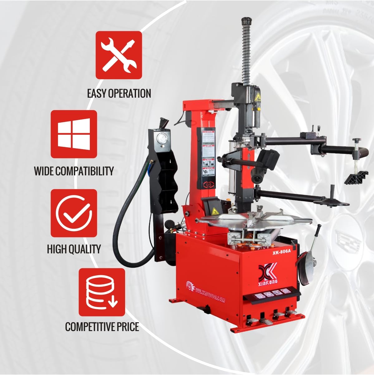 XK Tire Changer,Wheel Changers,Rim Clamp 24 in,2.0HP,110V,806A