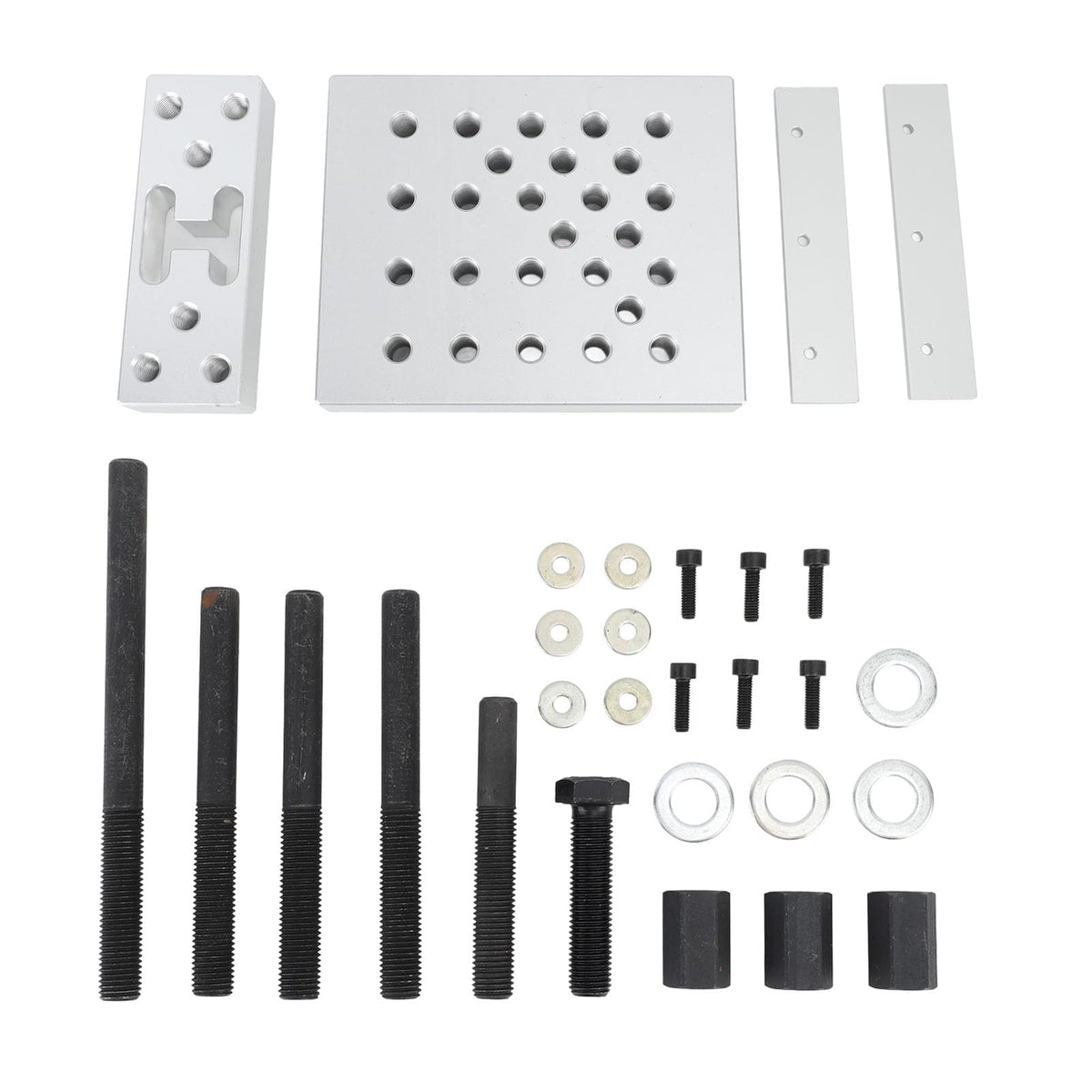 Universal Drill Press Support Plate Set, 30 Ton Capacity, for Car Wheel Hub Bearing Bushing Repair and Removal, Includes Positioning Plates and Spacer Blocks