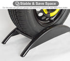 ZIMGOD Adjustable Tire Rack Shelf, Black Garage Storage Holder, Sturdy Tire Rims Display Stand/Tire Shelf Base, Perfect for Motorcycle/Car Tires