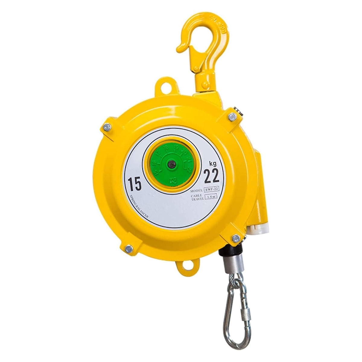 Heavy-Duty Retractable Spring Balancer with 1.5m Wire Rope & Hook - Reliable Tool Holder for Workshop & Automotive Equipment (30-40 Kg Capacity)