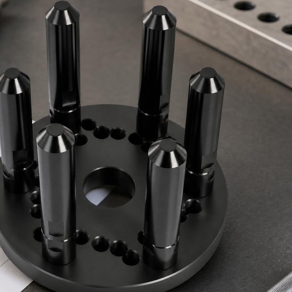 Wheel Balancer Clamp Heavy Duty Wheel Mounting Fixture with Central Opening and Tapered Posts Suitable for Vehicle Alignment and Garage Use