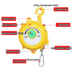 Retractable Spring Balancer 1.5m Wire Rope & Hook - Heavy Duty for Workshop, Assembly Line, Automotive Equipment (9-15kg) - Durable Load Suspension Tool