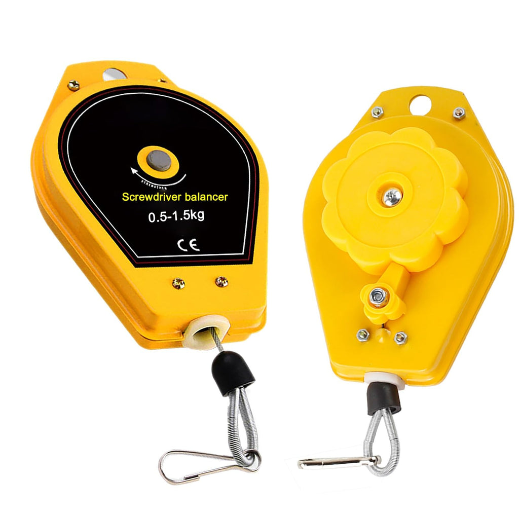 Spring Balancer, Retractable Balancer, Screwdriver Hanging Wrench, 1.4m/3m Steel Wire Rope Measurement Tool Assembly Line Hanging Tool, Excellent Shell,1.4m-0.5-1.5kg