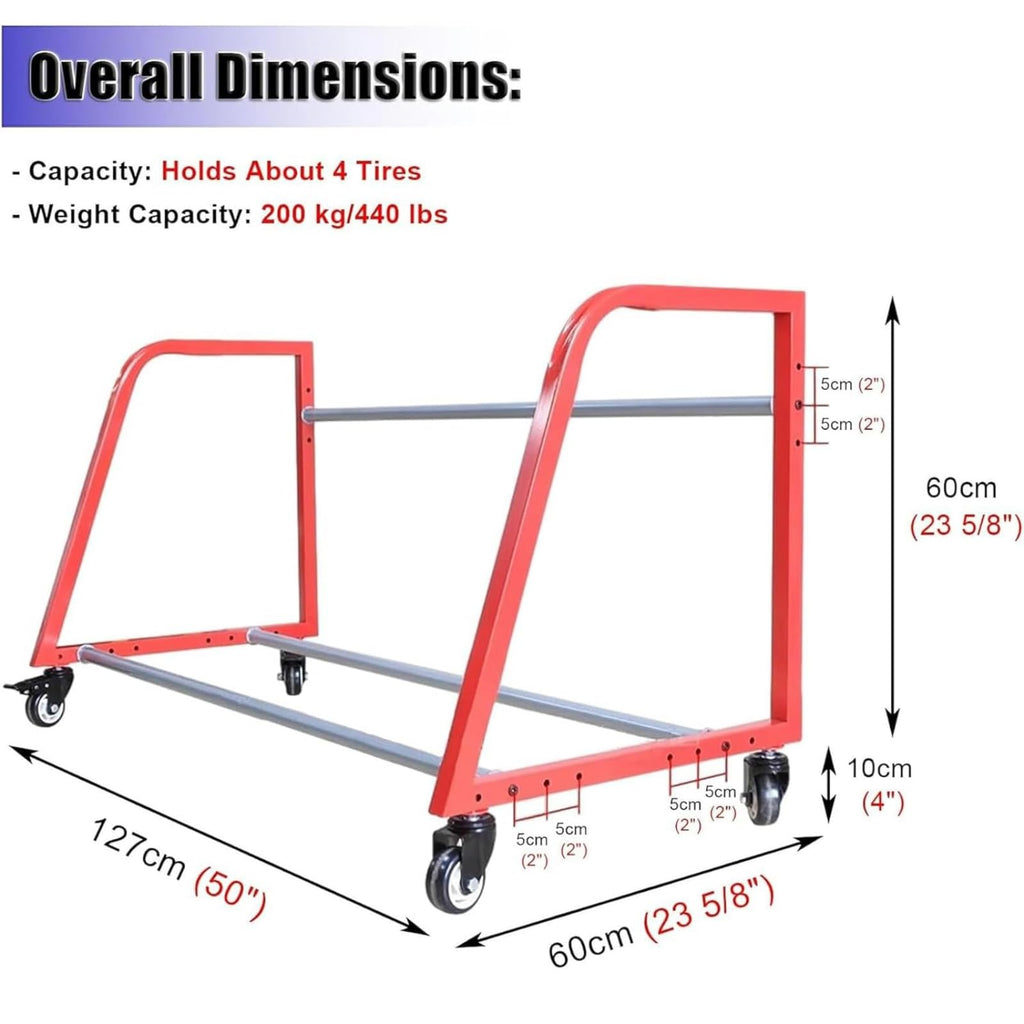 Tire Storage Stand Multi Tire Storage, Vertical Garage Tire Storage Rack Rolling Multi-Tire Display Stand Metal Tires Carrier Tire Rack Spare Tyre Support Holder for Store