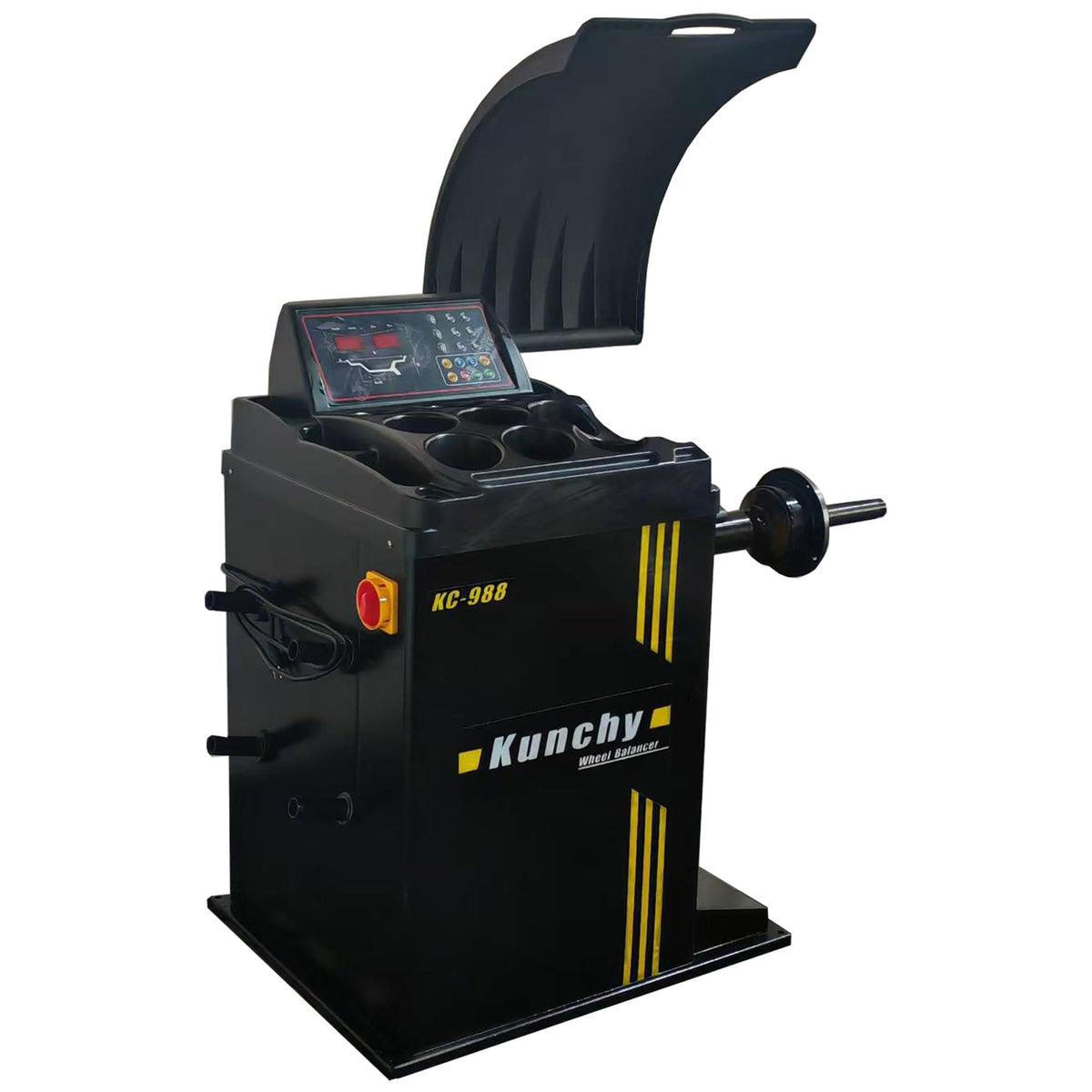 KunChy 10"-24" Automatic Laser Wheel Balancers Wheel Balancing with Hood and Auto Ruler Brake Self-Calibrating,KC-988