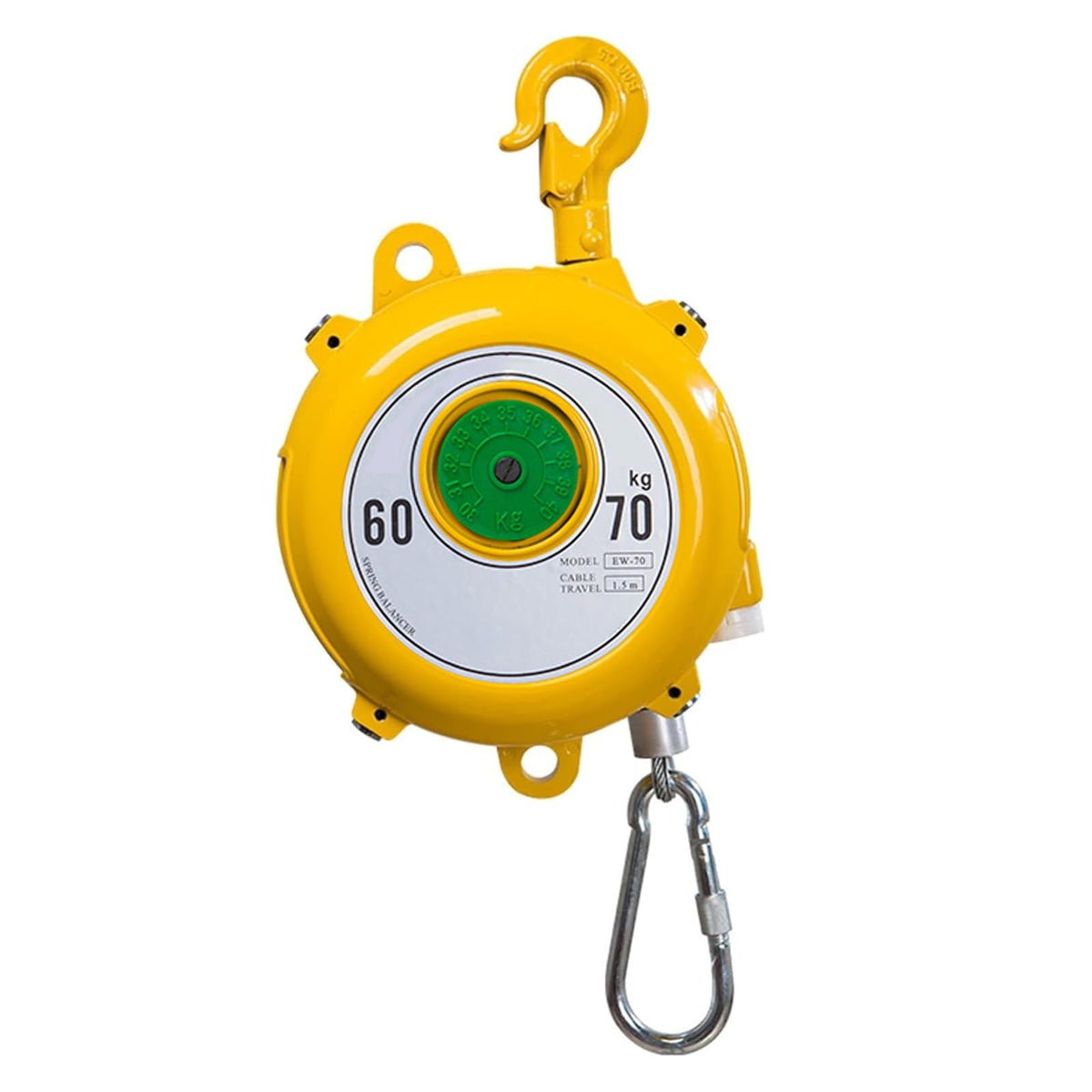 Heavy-Duty Retractable Spring Balancer with 1.5m Wire Rope & Hook - Reliable Tool Holder for Workshop & Automotive Equipment (30-40 Kg Capacity)
