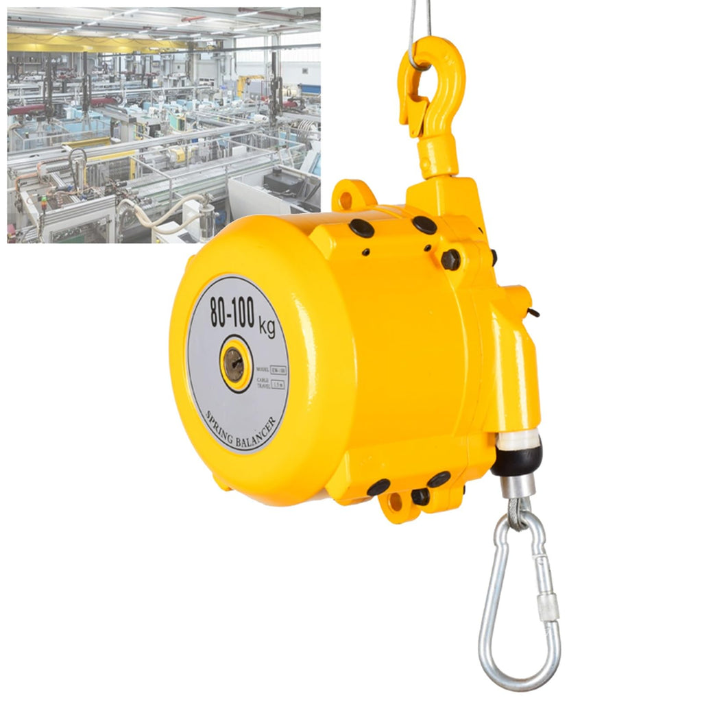 Spring Balancer with 1.5m Cable and Self-Locking Hook, Retractable Self-Locking Spring Balancer - Workshop and Automotive Equipment, Multifunctional Auxiliary Tools (60-70kg